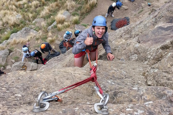 Rock climbing at Cattlestop crag, Christchurch